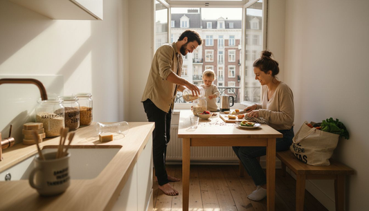 In dit gezin staat een plasticvrije keuken centraal: ze kiezen bewust voor duurzame alternatieven in hun dagelijkse kook- en eetgewoonten.